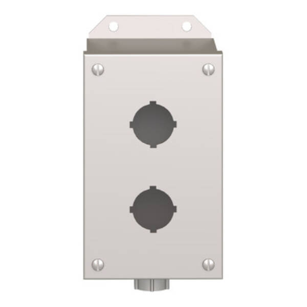 empty control station - 9001K - stainless steel - 2 cut-outs Ø 30 - Schneider Electric - 9001KYSS2