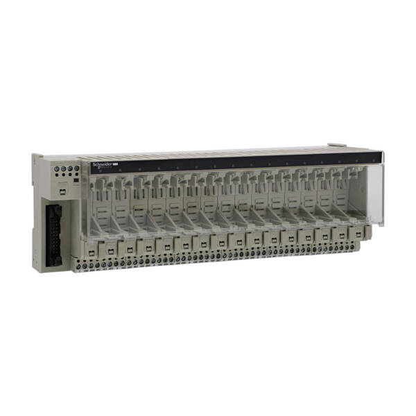 sub-base for plug-in relay ABE7 - 16 channels - fuses - isolator - relay 12.5 mm - Schneider Electric - ABE7P16T318