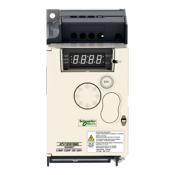 variable speed drive ATV12 - 0.18kW - 0.25hp - 200..240V - 3ph - Schneider Electric - ATV12H018M3
