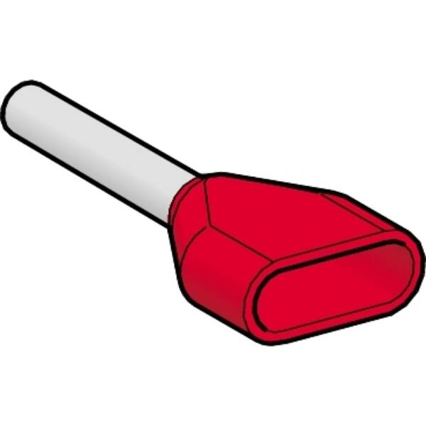 insulated double cable end medium size 1 mm² red - Schneider Electric - AZ5DE010