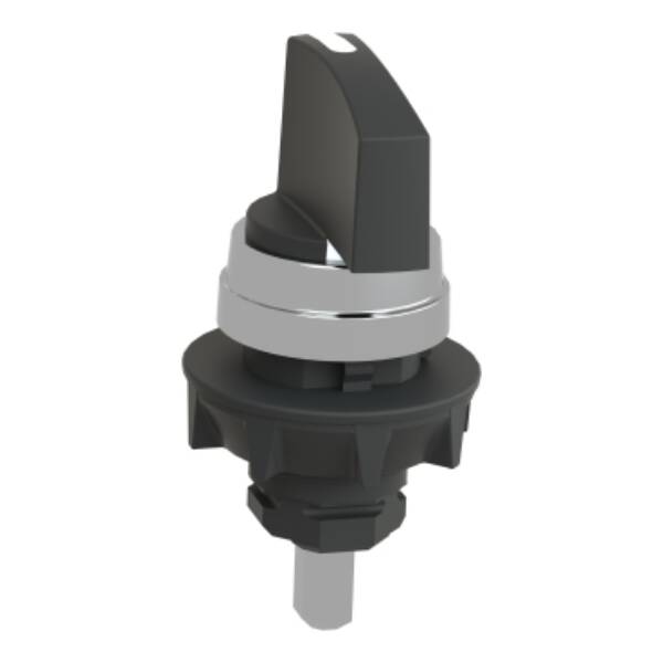 operating head with bezel Ø 29 mm, plastic with metallic finish - black handle - Schneider Electric - KBA1H
