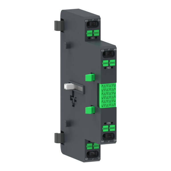 Auxiliary contact block for TeSys Giga contactor, 1NO + 1NC, side mounting, push-in terminals - Schneider Electric - LAG8N113