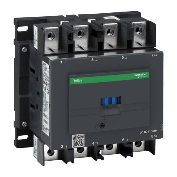 TeSys D contactor - 4P(4 NO) - AC-1 - <= 440 V 200 A - 110 V AC 50/60 Hz coil - Schneider Electric - LC1D1150046F7