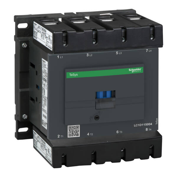 TeSys D contactor - 4P(4 NO) - AC-1 - <= 440 V 200 A - 24 V DC standard coil - Schneider Electric - LC1D115004BD