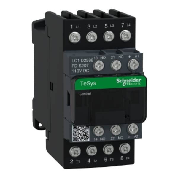 TeSys D contactor S207 - 4P (2NO+2NC) AC-1 40A <=440V - coil 110V DC - Schneider Electric - LC1D2586FDS207