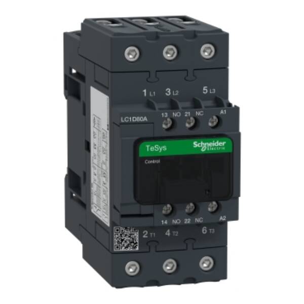 TeSys D contactor 3P 66A AC-3 up to 440V coil 24V AC 50/60Hz - Schneider Electric - LC1D80AB7