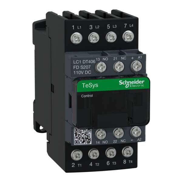 TeSys D contactor S207 - 4P (4NO) AC-1 40A <=440V - coil 110V DC - Schneider Electric - LC1DT406FDS207