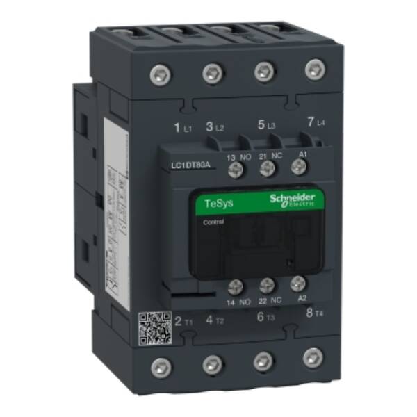 TeSys D contactor - 4P(4 NO) - AC-1 - <= 440 V 80 A - 220 V AC 50/60 Hz coil - Schneider Electric - LC1DT80AM7