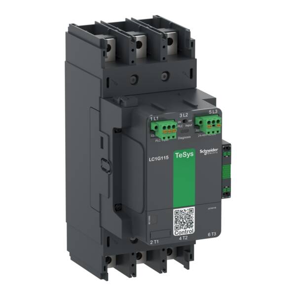 High power contactor, TeSys Giga, 3 pole (3NO), AC-3 <=440V 115A, advanced version, 24…48V wide band AC/DC coil - Schneider Electric - LC1G115BEEA