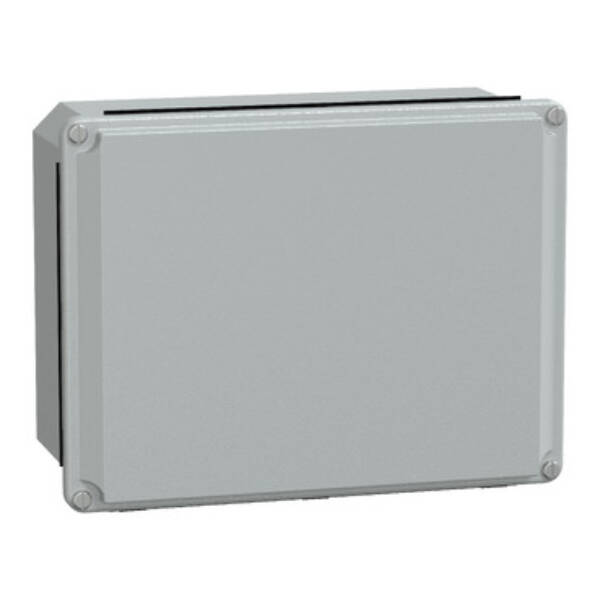 Metal industrial box - low plain cover - H206xW156xD83 - IP55 - grey RAL 7035 - Schneider Electric - NSYDBN2015