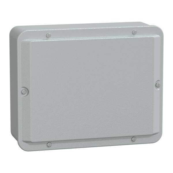 Metal industrial box - low plain cover - H256xW206xD93 - IP55 - grey RAL 7035 - Schneider Electric - NSYDBN2520