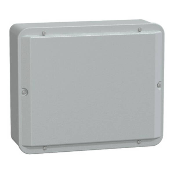 Metal industrial box - low plain cover - H307xW257xD116 - IP55 - grey RAL 7035 - Schneider Electric - NSYDBN3025