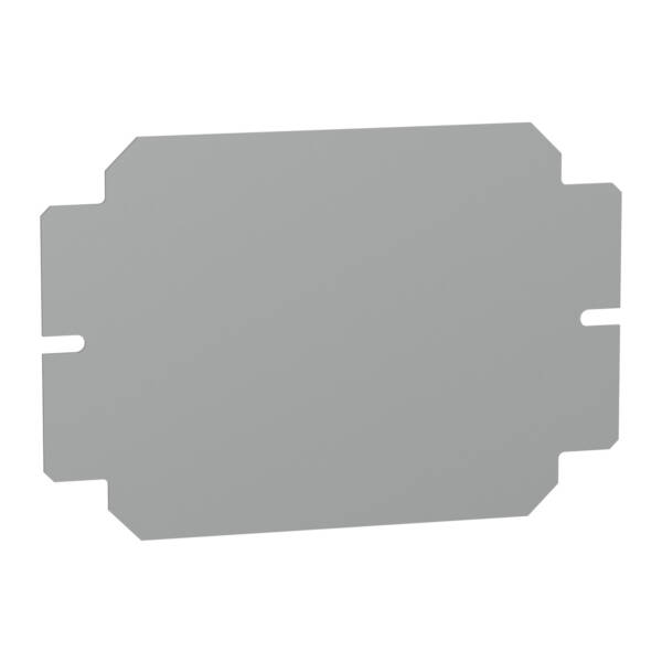 Plain mounting plate H150xW200mm made of galvanised sheet steel - Schneider Electric - NSYMM12SB