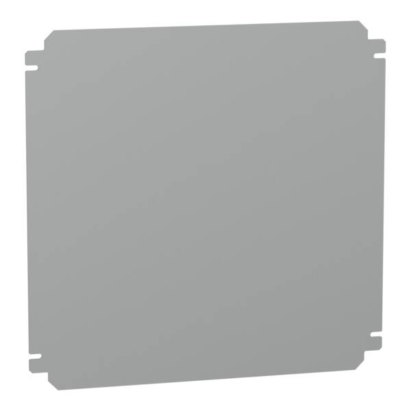 Plain mounting plate H400xW400mm made of galvanised sheet steel - Schneider Electric - NSYMM44SB