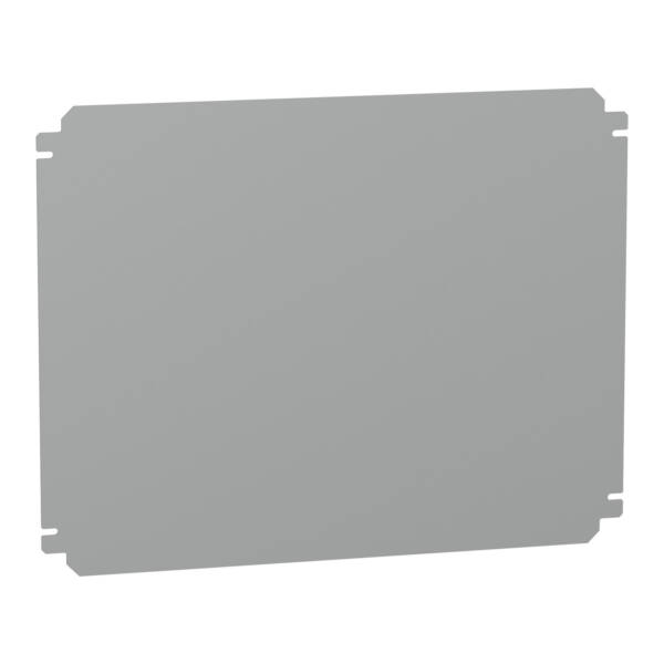 Plain mounting plate H400xW500mm made of galvanised sheet steel - Schneider Electric - NSYMM45SB
