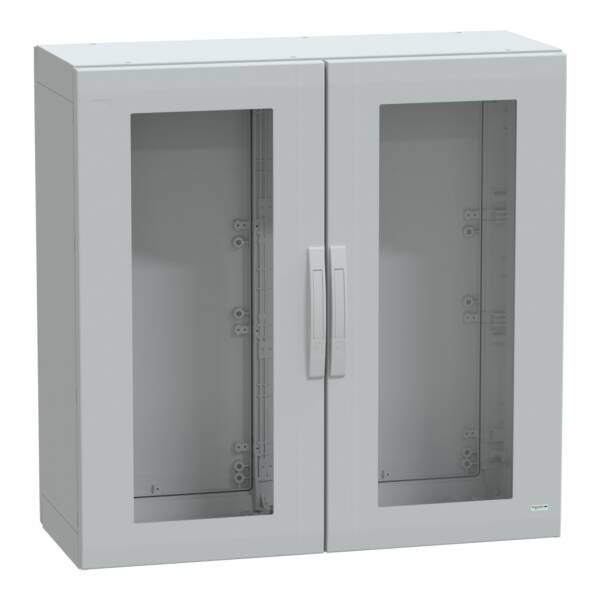 Floor standing encl. polyester vers.PLA compl.sealed 1000x1000x420 IP65 glazed - Schneider Electric - NSYPLA10104TG