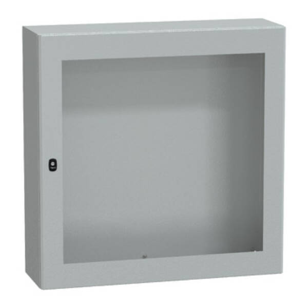 "Wall mounted steel enclosure, PanelSeT S3D, transparent door, without mounting plate, 1000x1000x300mm, IP66, IK08" - Schneider Electric - NSYS3D101030T