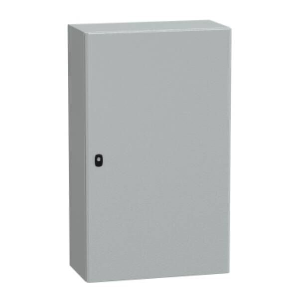 "Wall mounted steel enclosure, PanelSeT S3D, plain door, with mounting plate, 1000x600x300mm, IP66, IK10" - Schneider Electric - NSYS3D10630P