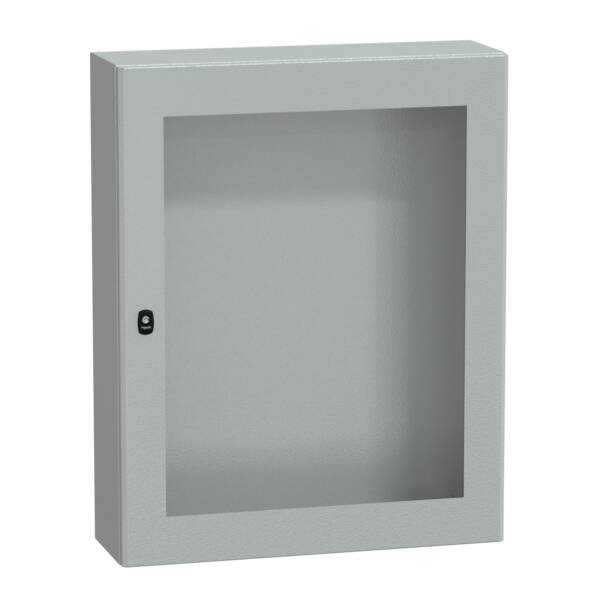 "Wall mounted steel enclosure, PanelSeT S3D, transparent door, without mounting plate, 1000x800x250mm, IP66, IK08" - Schneider Electric - NSYS3D10825T