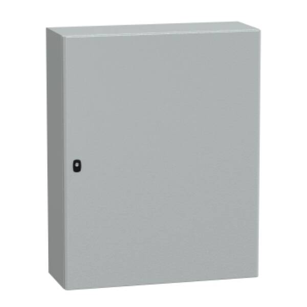 "Wall mounted steel enclosure, PanelSeT S3D, plain door, with mounting plate, 1000x800x300mm, IP66, IK10" - Schneider Electric - NSYS3D10830P