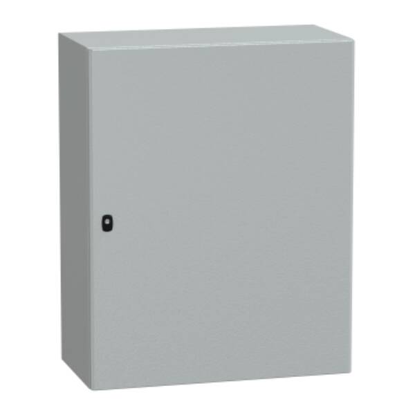 "Wall mounted steel enclosure, PanelSeT S3D, plain door, without mounting plate, 1000x800x400mm, IP66, IK10" - Schneider Electric - NSYS3D10840
