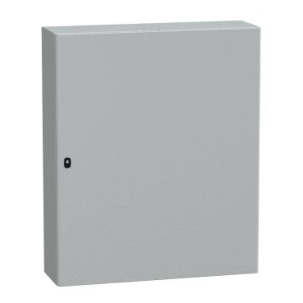 "Wall mounted steel enclosure, PanelSeT S3D, plain door, with mounting plate, 1200x1000x300mm, IP66, IK10" - Schneider Electric - NSYS3D121030P