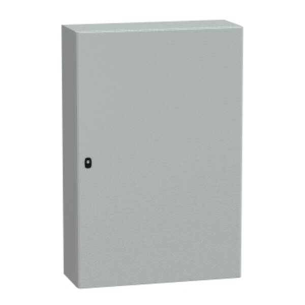 "Wall mounted steel enclosure, PanelSeT S3D, plain door, without mounting plate, 1200x800x300mm, IP66, IK10" - Schneider Electric - NSYS3D12830