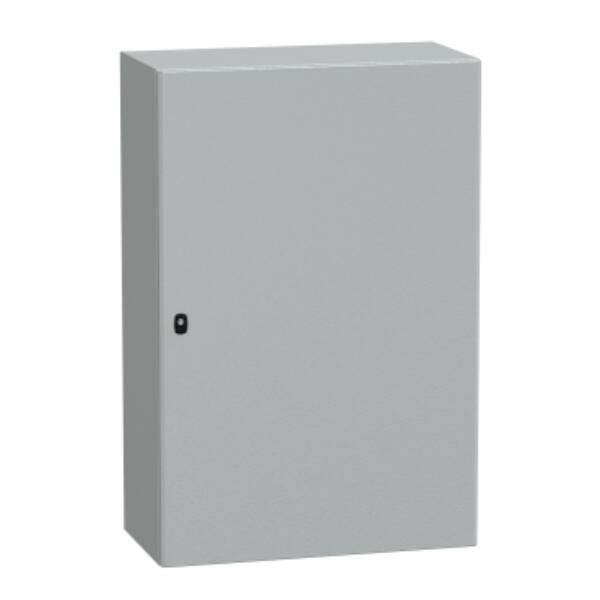 "Wall mounted steel enclosure, PanelSeT S3D, plain door, without mounting plate, 1200x800x400mm, IP66, IK10" - Schneider Electric - NSYS3D12840