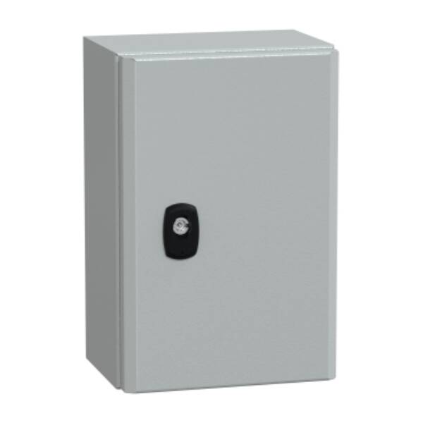 "Wall mounted steel enclosure, PanelSeT S3D, plain door, without mounting plate, 300x200x150mm, IP66, IK10" - Schneider Electric - NSYS3D3215