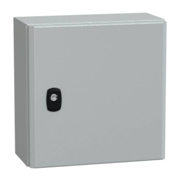 "Wall mounted steel enclosure, PanelSeT S3D, plain door, without mounting plate, 300x300x150mm, IP66, IK10" - Schneider Electric - NSYS3D3315