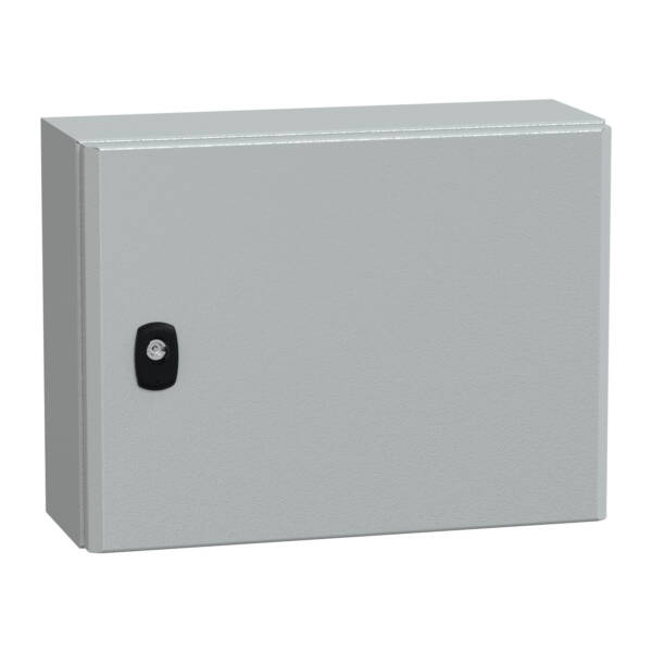 "Wall mounted steel enclosure, PanelSeT S3D, plain door, without mounting plate, 300x400x150mm, IP66, IK10" - Schneider Electric - NSYS3D3415