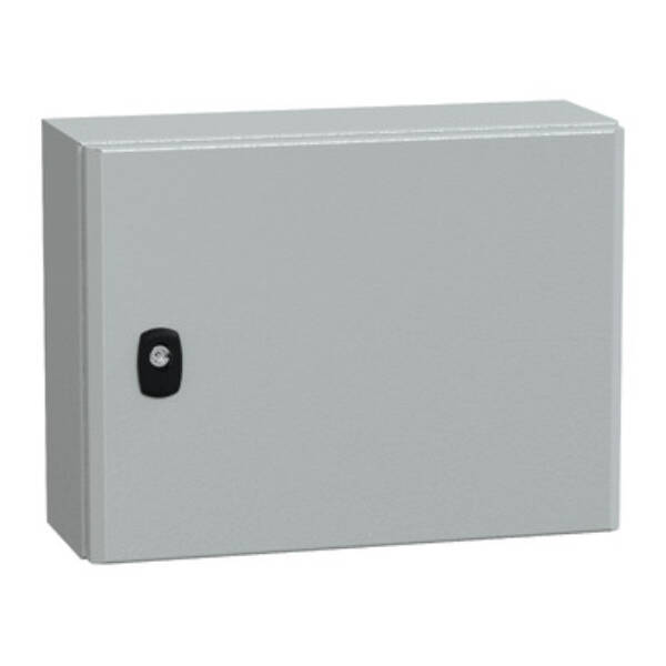 "Wall mounted steel enclosure, PanelSeT S3D, plain door, with mounting plate, 300x400x150mm, IP66, IK10" - Schneider Electric - NSYS3D3415P