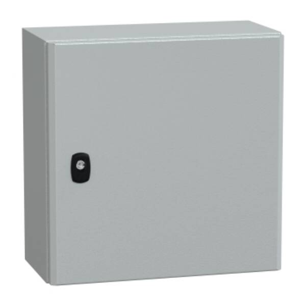 "Wall mounted steel enclosure, PanelSeT S3D, plain door, without mounting plate, 400x400x200mm, IP66, IK10" - Schneider Electric - NSYS3D4420