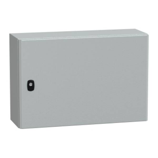 "Wall mounted steel enclosure, PanelSeT S3D, plain door, with mounting plate, 400x600x200mm, IP66, IK10" - Schneider Electric - NSYS3D4620P