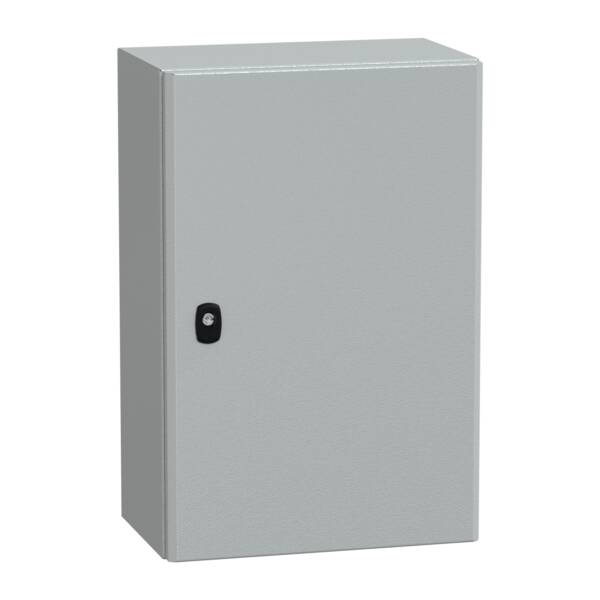 "Wall mounted steel enclosure, PanelSeT S3D, plain door, without mounting plate, 600x400x250mm, IP66, IK10" - Schneider Electric - NSYS3D6425