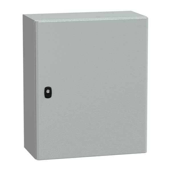 "Wall mounted steel enclosure, PanelSeT S3D, plain door, without mounting plate, 600x500x250mm, IP66, IK10" - Schneider Electric - NSYS3D6525