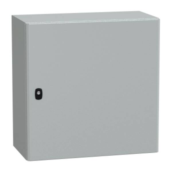 "Wall mounted steel enclosure, PanelSeT S3D, plain door, with mounting plate, 600x600x300mm, IP66, IK10" - Schneider Electric - NSYS3D6630P