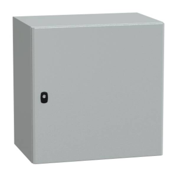 "Wall mounted steel enclosure, PanelSeT S3D, plain door, without mounting plate, 600x600x400mm, IP66, IK10" - Schneider Electric - NSYS3D6640