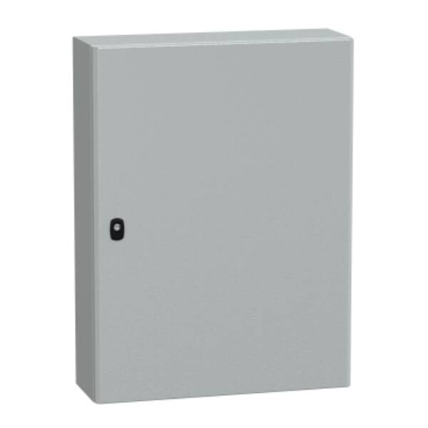 "Wall mounted steel enclosure, PanelSeT S3D, plain door, with mounting plate, 800x600x200mm, IP66, IK10" - Schneider Electric - NSYS3D8620P