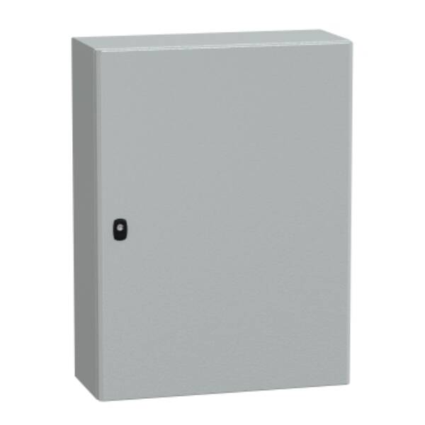 "Wall mounted steel enclosure, PanelSeT S3D, plain door, with mounting plate, 800x600x250mm, IP66, IK10" - Schneider Electric - NSYS3D8625P