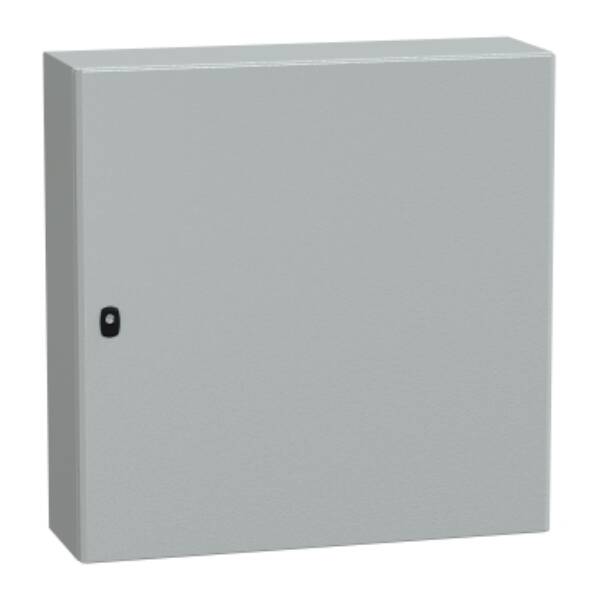 "Wall mounted steel enclosure, PanelSeT S3D, plain door, without mounting plate, 800x800x250mm, IP66, IK10" - Schneider Electric - NSYS3D8825