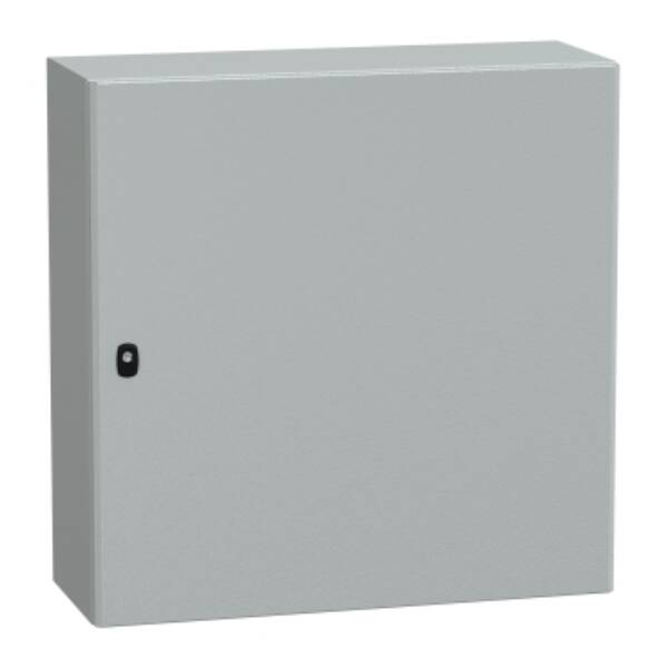 "Wall mounted steel enclosure, PanelSeT S3D, plain door, with mounting plate, 800x800x300mm, IP66, IK10" - Schneider Electric - NSYS3D8830P