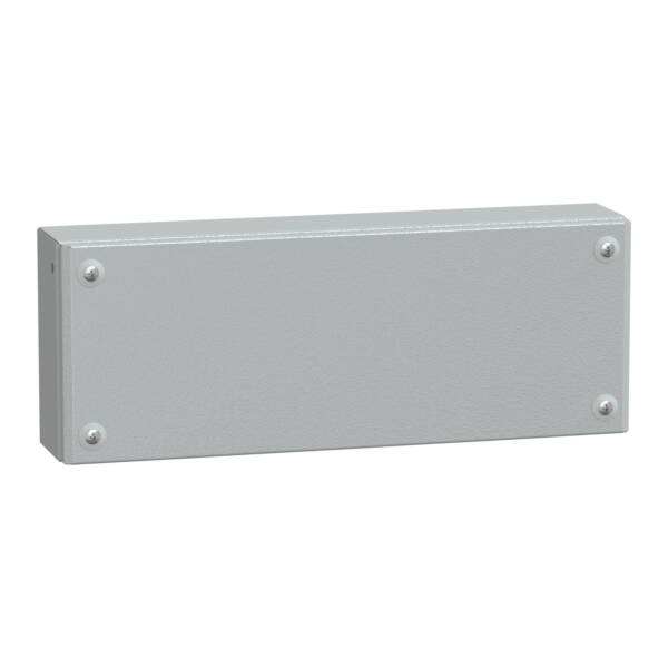 Metal industrial box plain door H150xW400xD80 IP66 IK10 RAL 7035 - Schneider Electric - NSYSBM15408