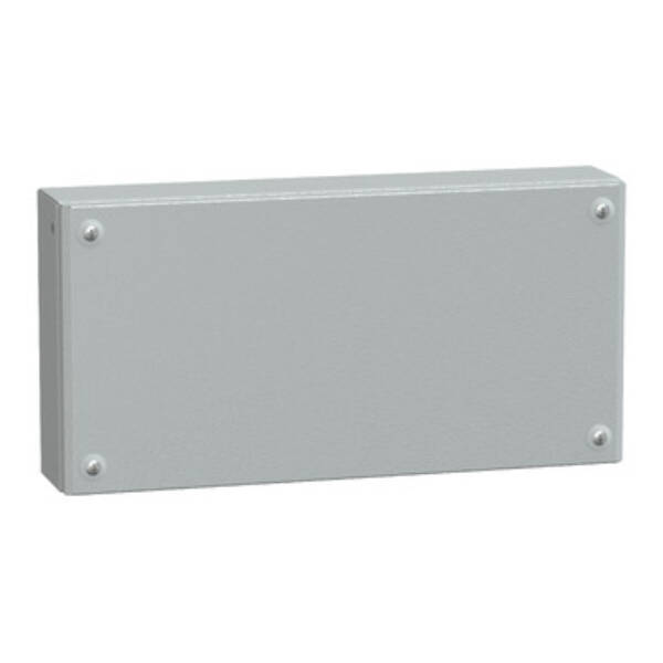 Metal industrial box plain door H200xW400xD80 IP66 IK10 RAL 7035 - Schneider Electric - NSYSBM20408
