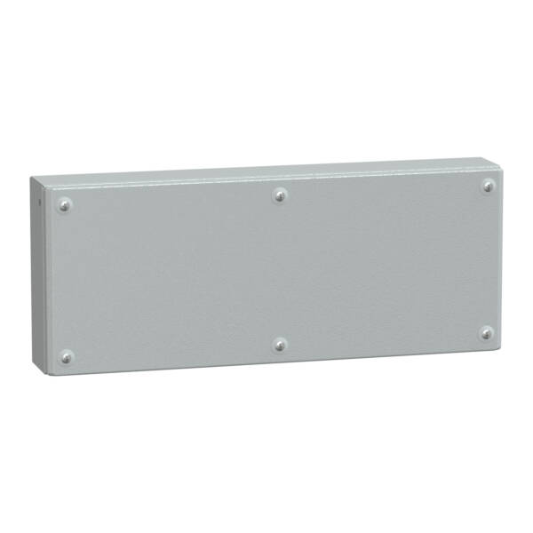 Metal industrial box plain door H200xW500xD80 IP66 IK10 RAL 7035 - Schneider Electric - NSYSBM20508