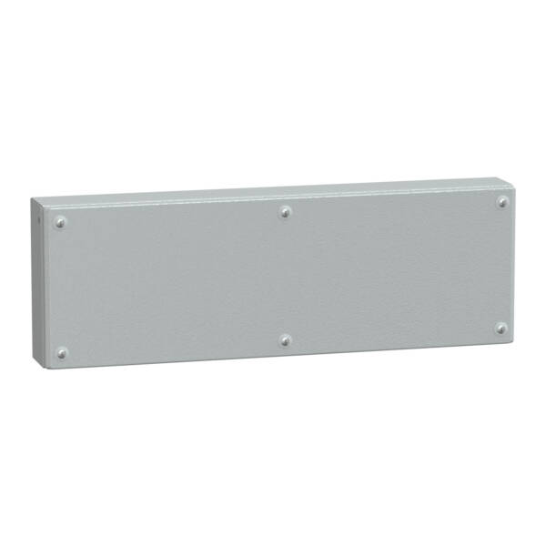 Metal industrial box plain door H200xW600xD80 IP66 IK10 RAL 7035 - Schneider Electric - NSYSBM20608