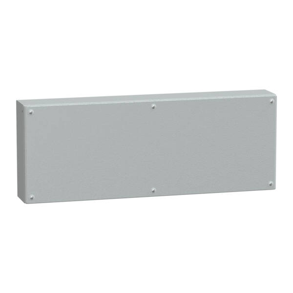 Metal industrial box plain door H300xW800xD120 IP66 IK10 RAL 7035 - Schneider Electric - NSYSBM308012