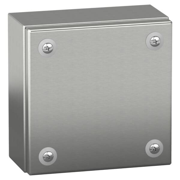 "Stainless steel wall mounted industrial box, PanelSeT SBX, 150x150x80 mm, IP66" - Schneider Electric - NSYSBX15158