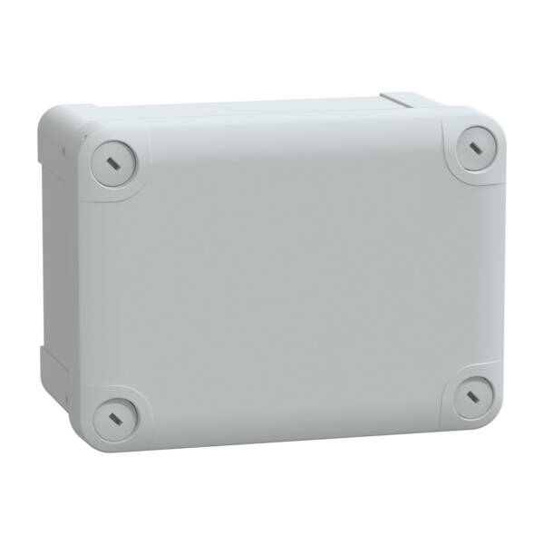 PC box IP66 IK08 RAL7035 Int.H150W105D80 Ext.H164W121D87 opaque PC cover H20 - Schneider Electric - NSYTBP16128