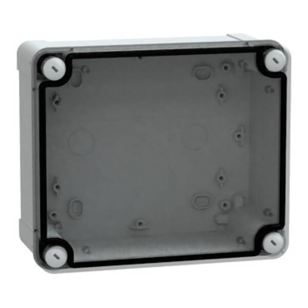 PC box IP66 IK08 RAL7035 Int.H175W150D80 Ext.H193W164D87 Transp.cover H20 - Schneider Electric - NSYTBP19168T